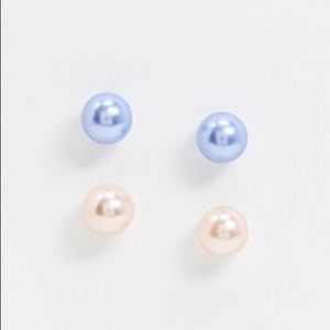 🔵 Set of 2 Pearl Earrings ⚪️